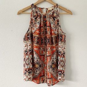 Lucy & Laurel Orange Paisley Blouse